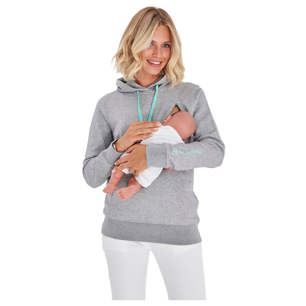 Accouchee - Iconic Sweatshirt for Nursing & Beyond - Grey