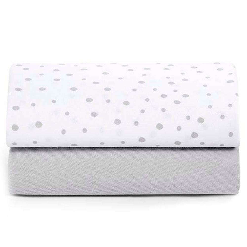 Snuz - SnuzPod Crib Fitted Sheets Pack of 2 - Grey Spots