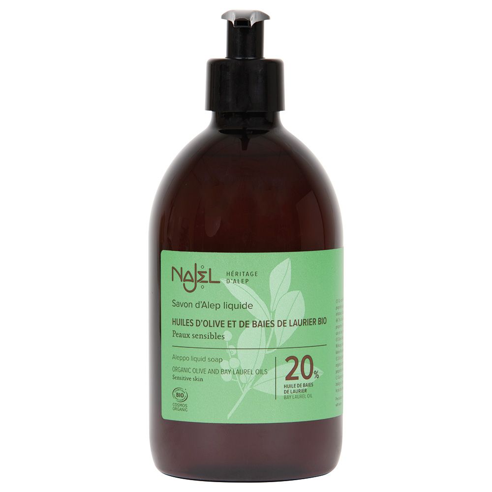 Najel Organic Skincare - Aleppo Liquid Soap Organic Olive & BLO 20% 500ml