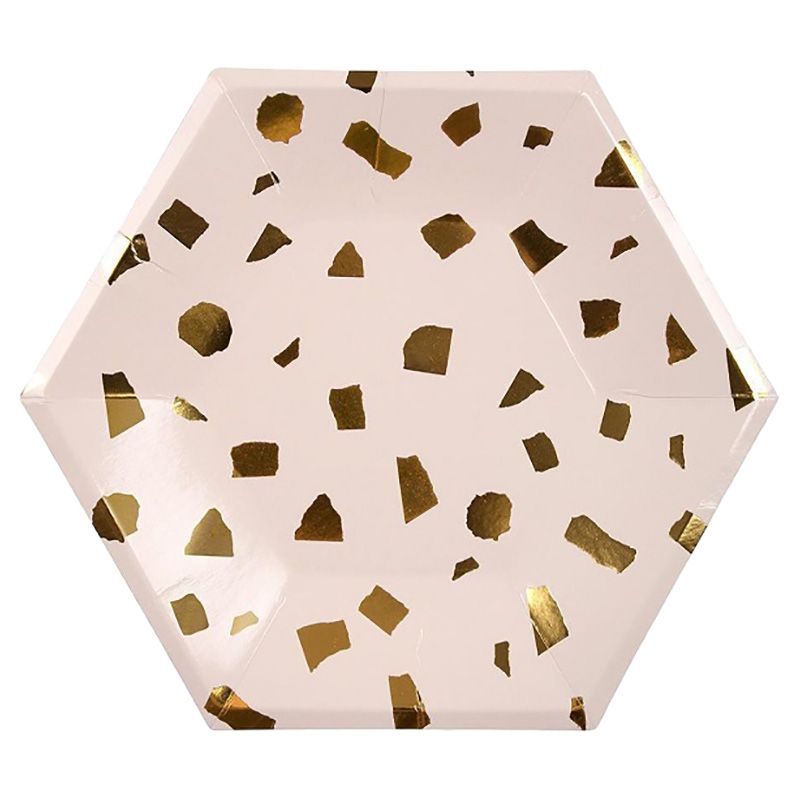 Meri Meri - Pack Of 8 Terrazzo Blush Large Plates