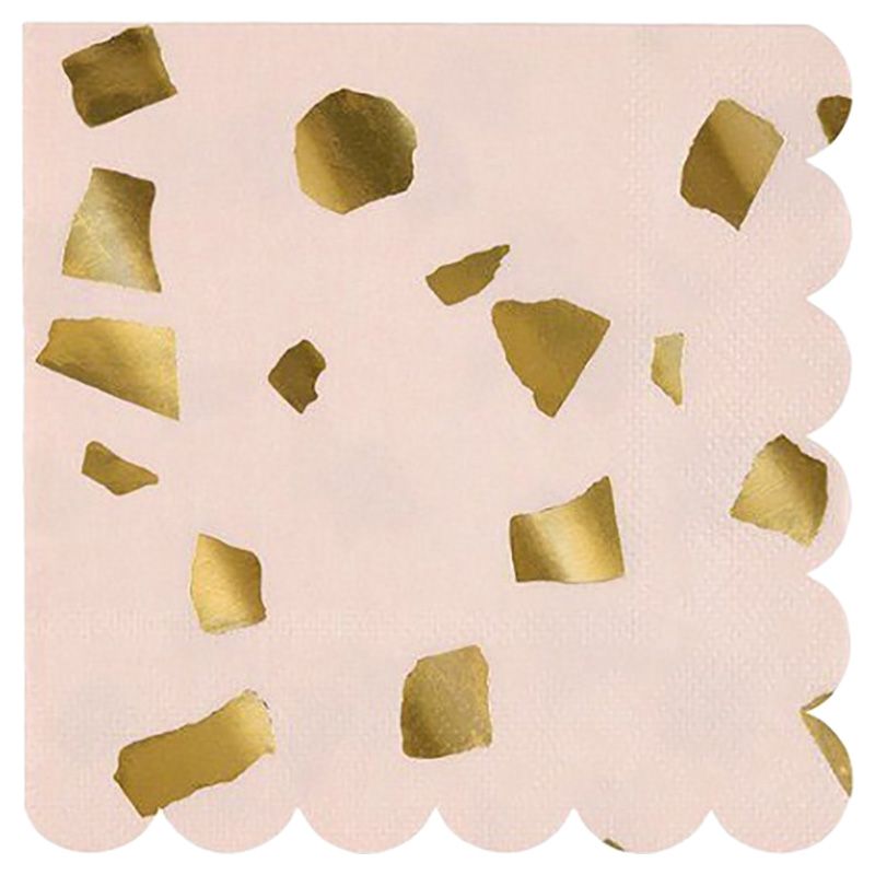 Meri Meri - Pack Of 16 Terrazzo Blush Small Napkins