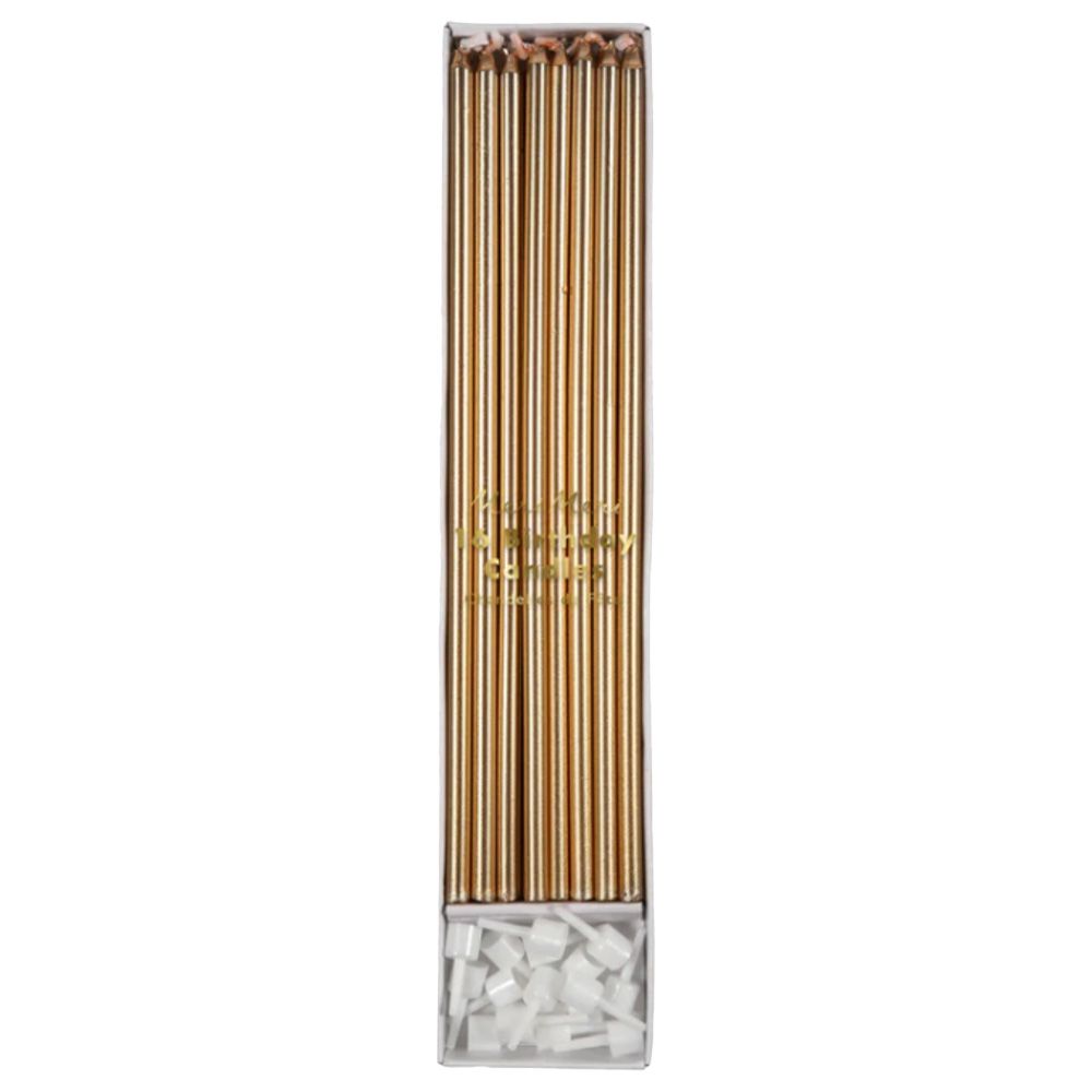 Meri Meri - Long Candles - Pack of 16 - Gold