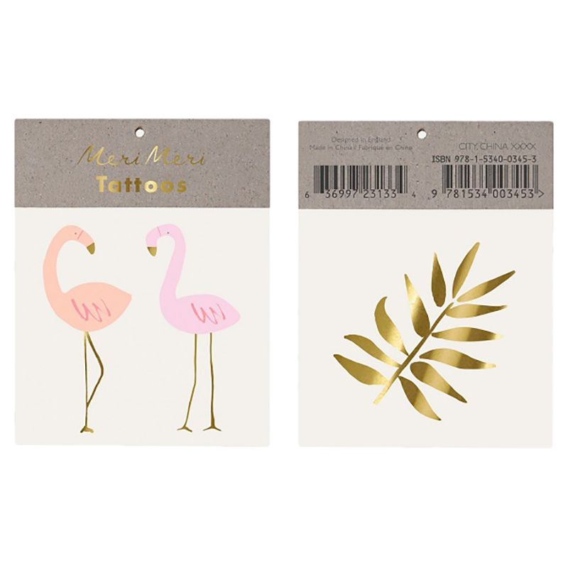 Meri Meri - Flamingo Tattoos - 2 Pcs