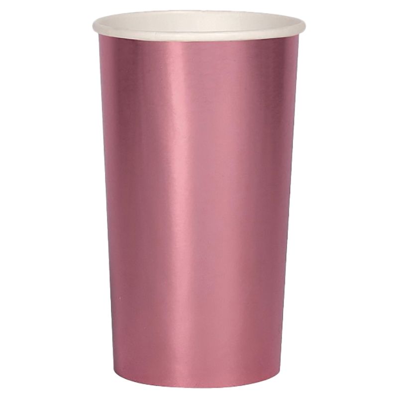 Meri Meri - 400ml Metallic Pink Highball Cups 8pcs