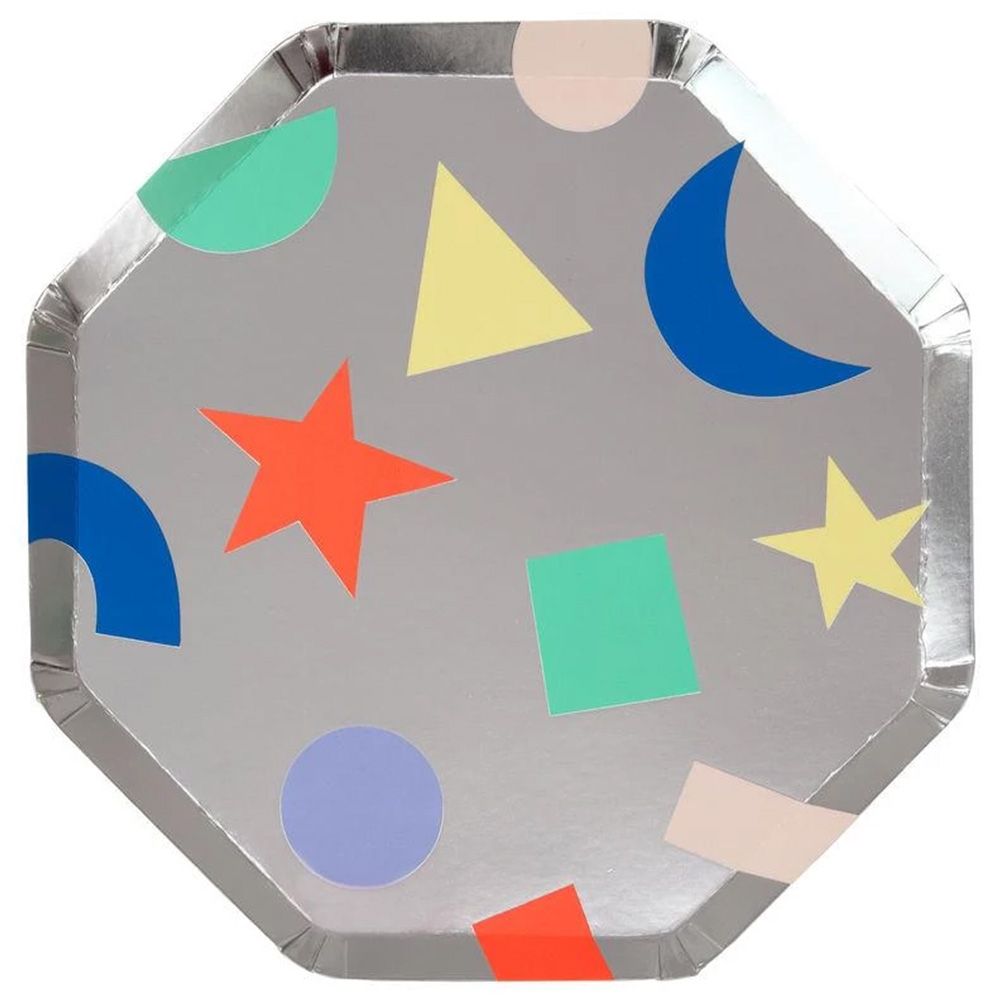 Meri Meri Geometric Side Plates Silver