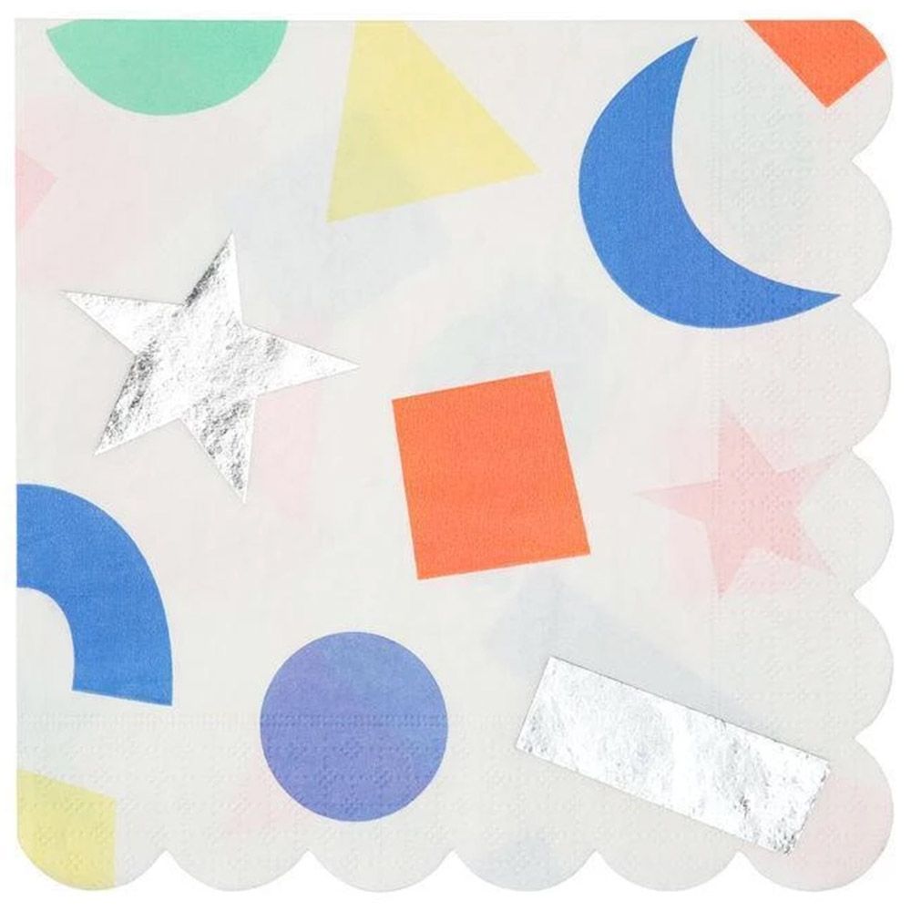 Meri Meri Geometric Large Napkins Silver