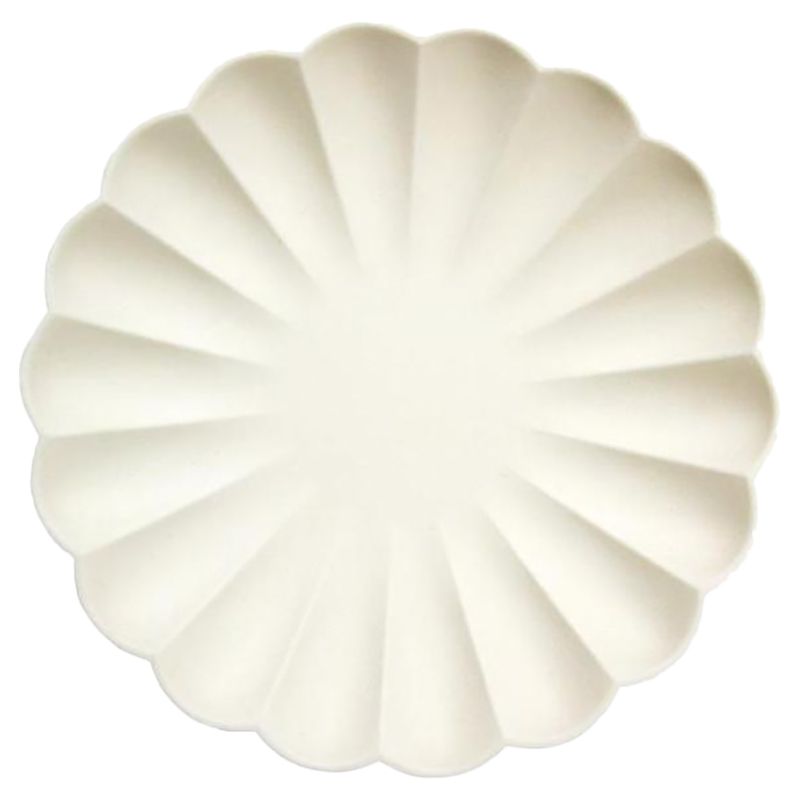 Meri Meri - Cream Simply Eco Large Plates - 8 Pcs