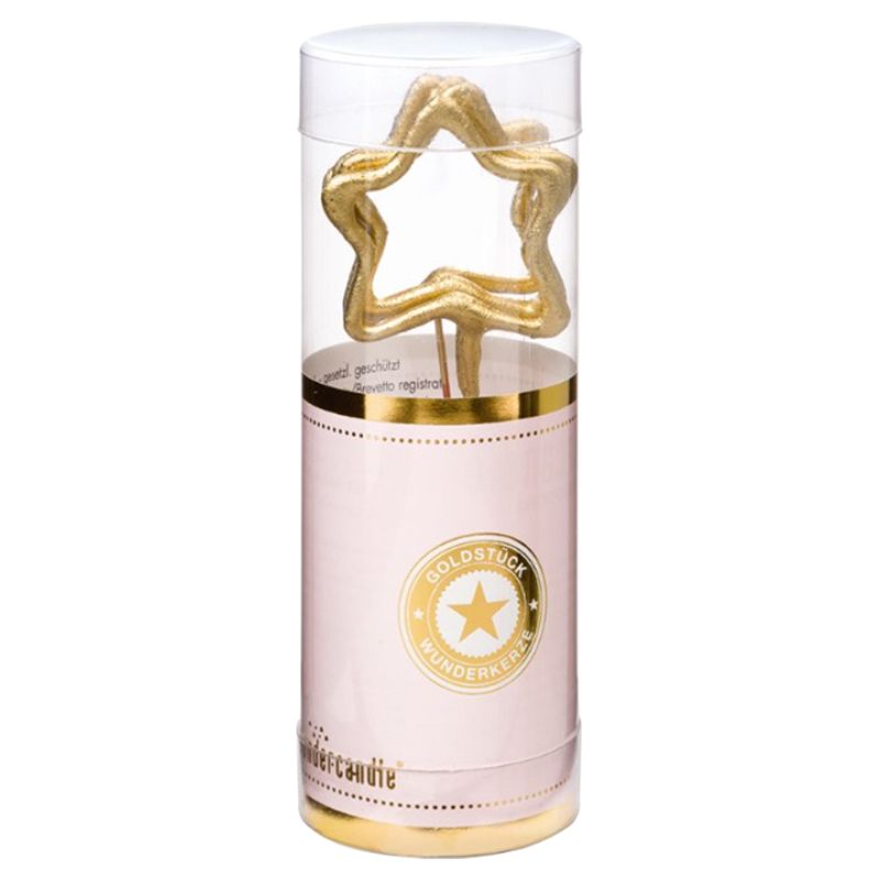 Party Camel - Star Shape Mini Sparkler Candle Set - Pack of 4 - Gold