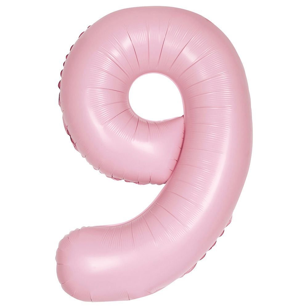 Unique - 34-inch Number "9" Foil Balloon - Matte Pink