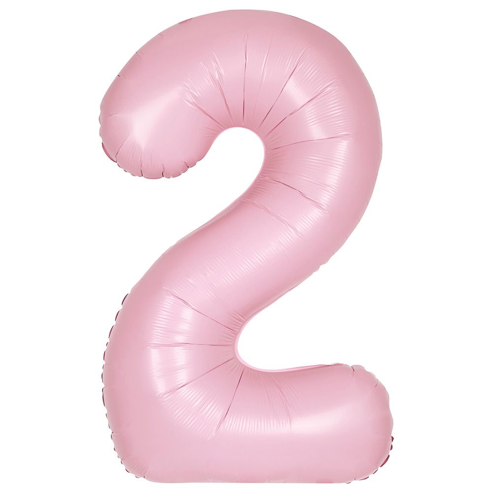 Unique - 34-inch Number "2" Foil Balloon - Matte Pink