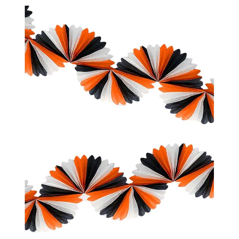 Meri Meri - Stripe Honeycomb Garland - Black/Orange