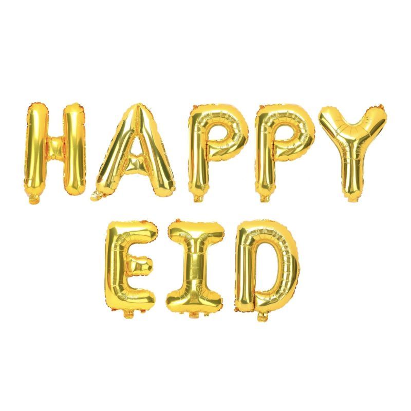 حفلة عيد بالونات حروف Happy Eid فويل ذهبي