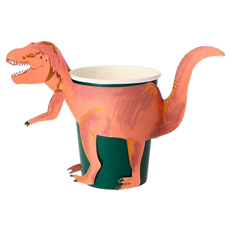 Meri Meri - T-Rex Party Cups Pack of 8 - Brown