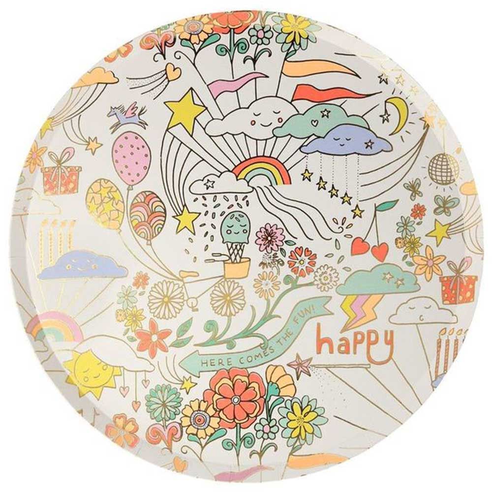 Meri Meri - Happy Doodle Dinner Plates