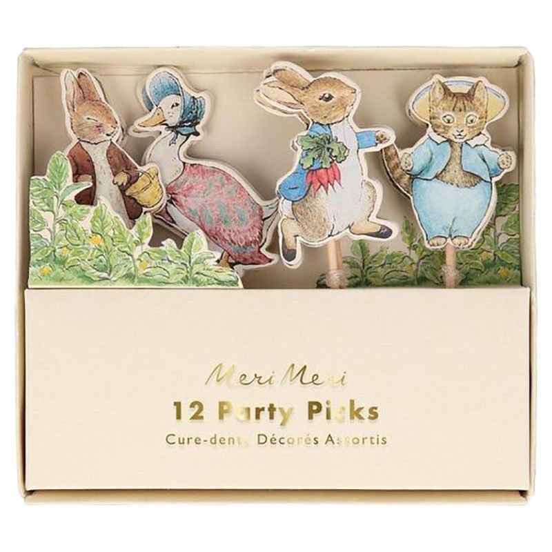 Meri Meri - Peter Rabbit & Friends Party Picks Pack of 12