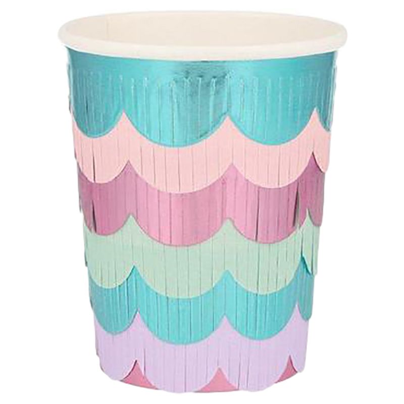 Meri Meri - Mermaid Scalloped Fringe Cups Pack of 8