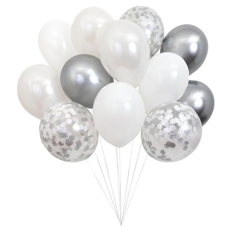 Meri Meri - Beautiful Balloons Pack of 12 - Silver