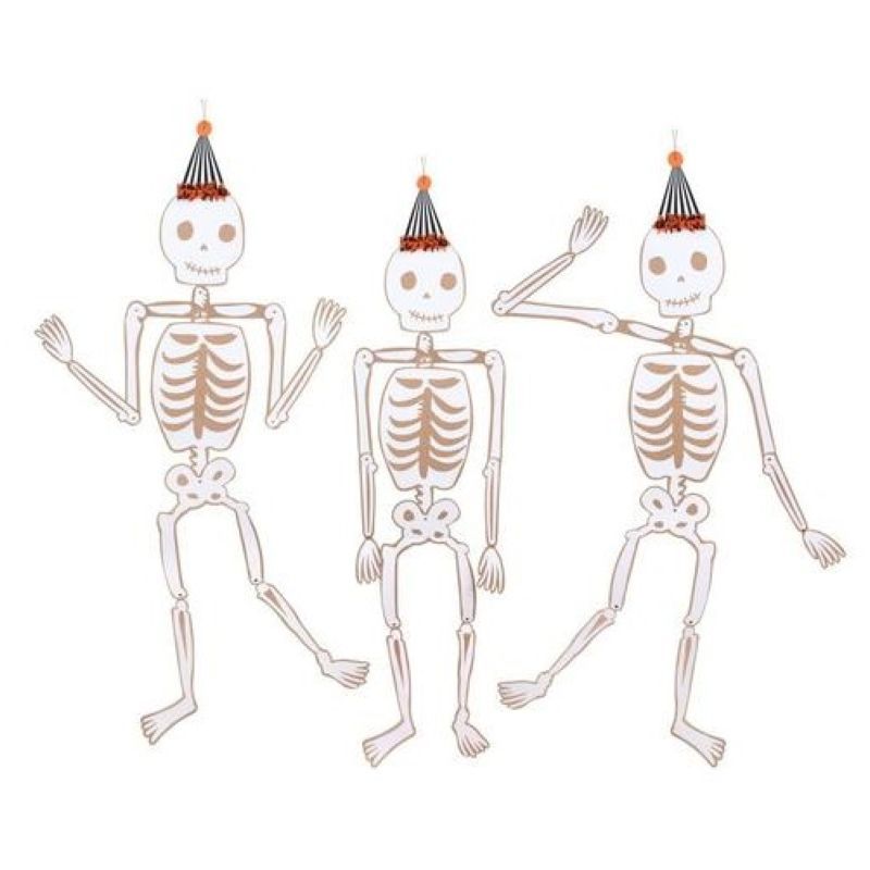 Meri Meri - Vintage Halloween Jointed Skeletons 3pc