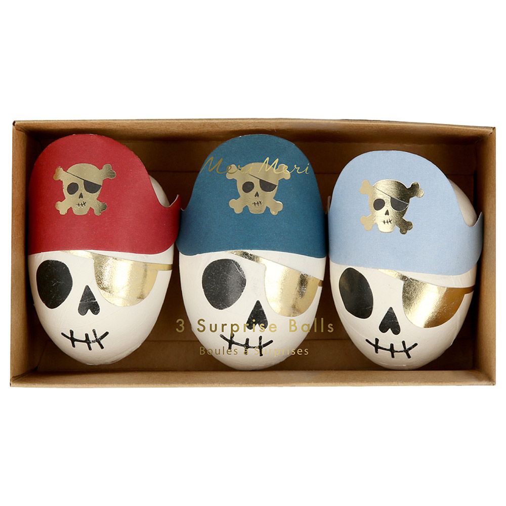 Meri Meri - Pirate Skulls Surprise Balls - Pack of 3