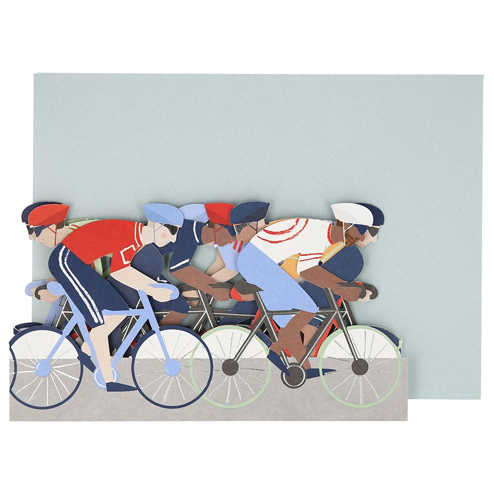 Meri Meri - Cycling Birthday Card - Grey