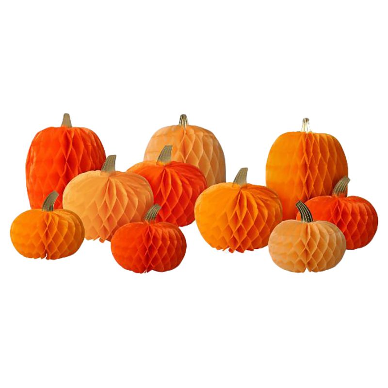 Meri Meri - Honeycomb Pumpkins Decorations - 10pcs