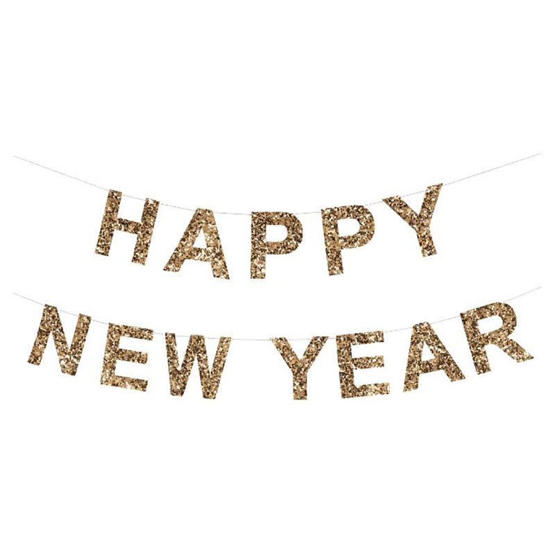 Meri Meri - Glitter Happy New Year Garland - Gold