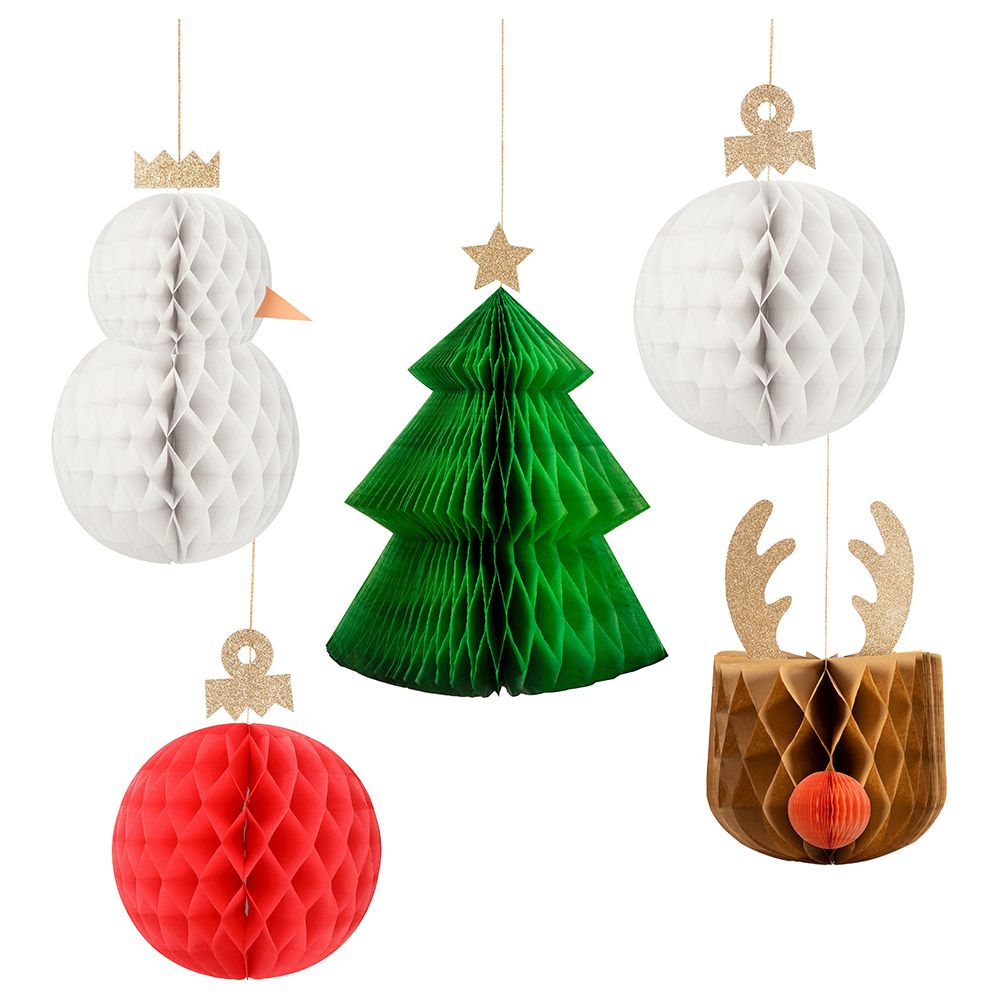 Meri Meri - Large Hanging Honeycomb Decorations - 5pc