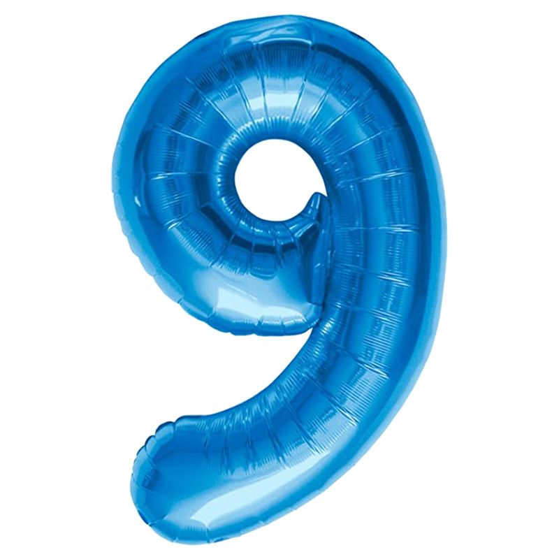 Qualatex - Number 9 Balloon - 34 Inch - Blue