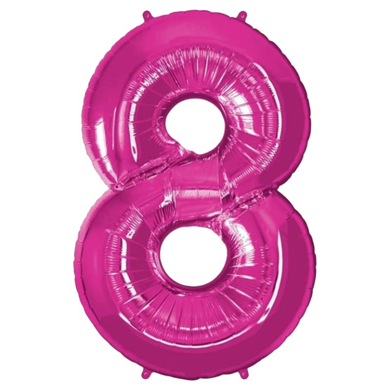 Qualatex - Number 8 Balloon - 34 Inch - Pink