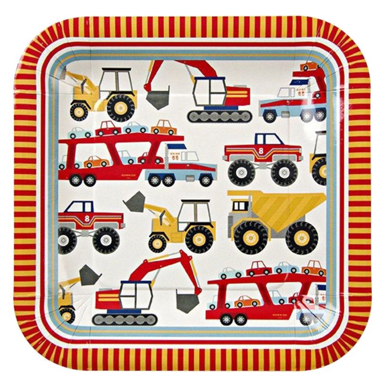 Meri Meri - Big Rig Large Square Plates Pack Of 12