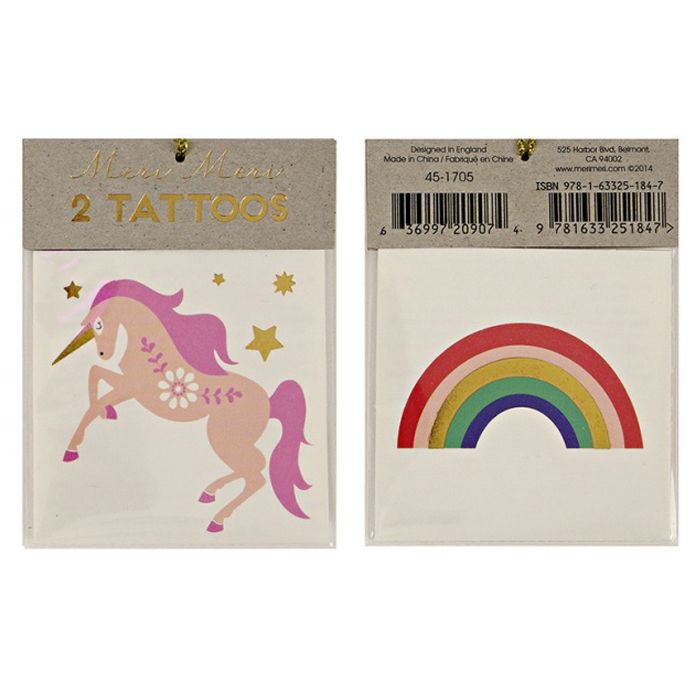 Meri Meri - Unicorn & Rainbow Tattoo