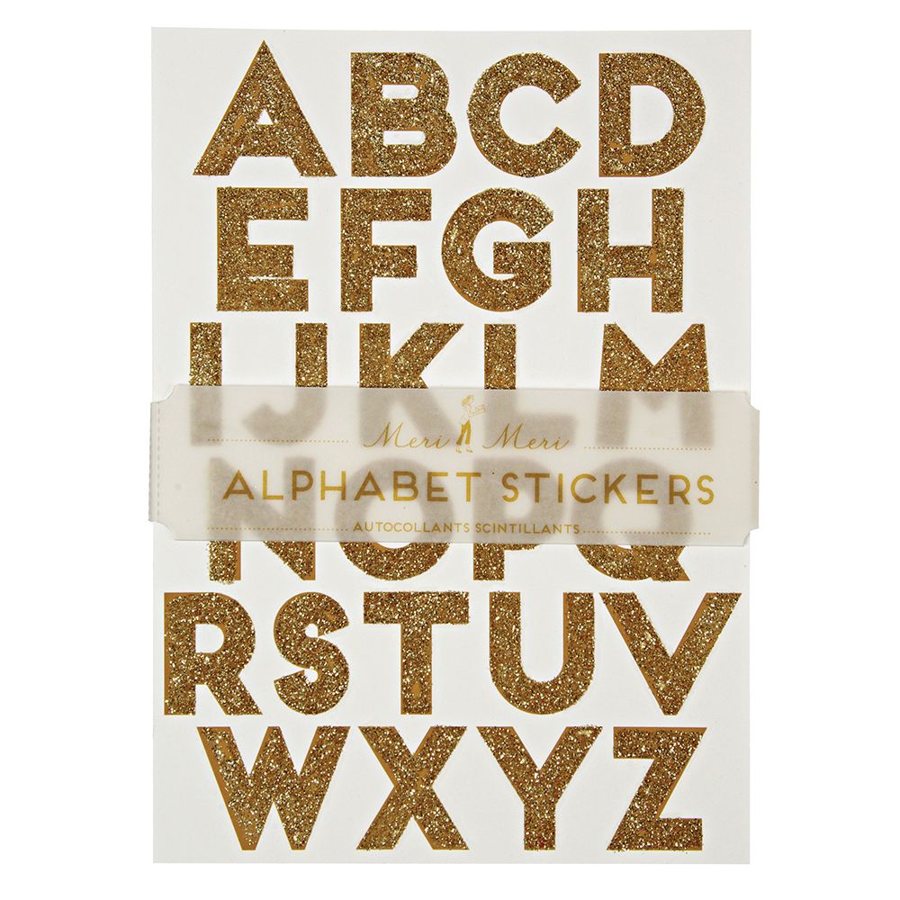 Meri Meri - All Wrapped Up Alphabet Stickers - Gold