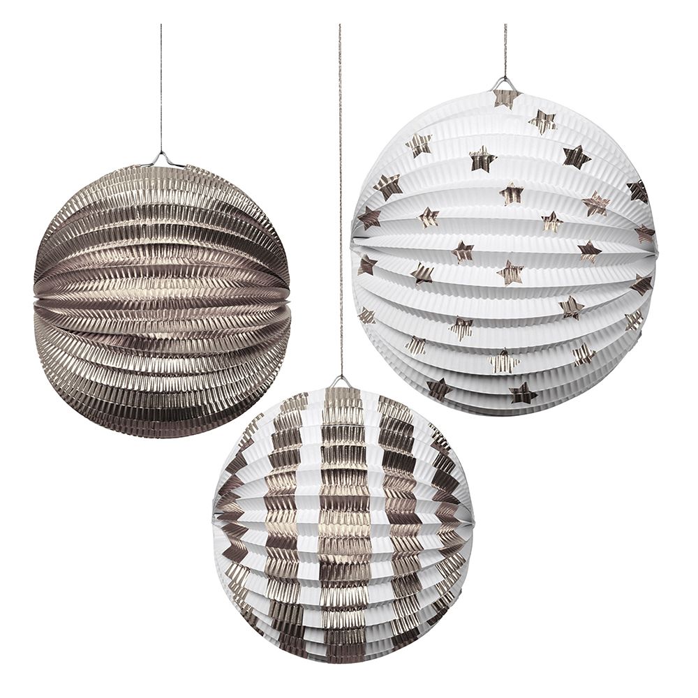 Meri Meri - Foil Paper Globes - Silver