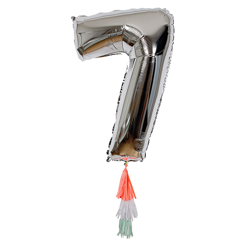 Meri Meri - Fancy Number 7 Balloon 40" - Sliver