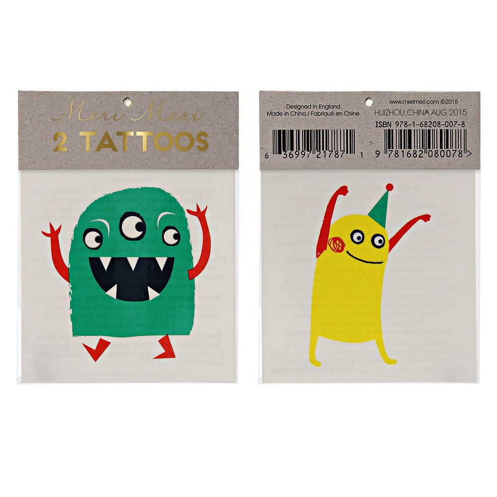 Meri Meri - Monster Tattoos 2pcs