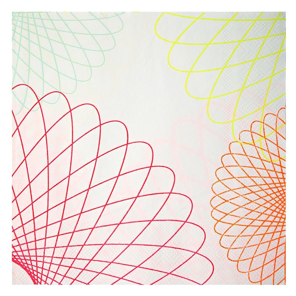 Meri Meri - Toot Sweet Neon Spiro Napkin Large Set of 20