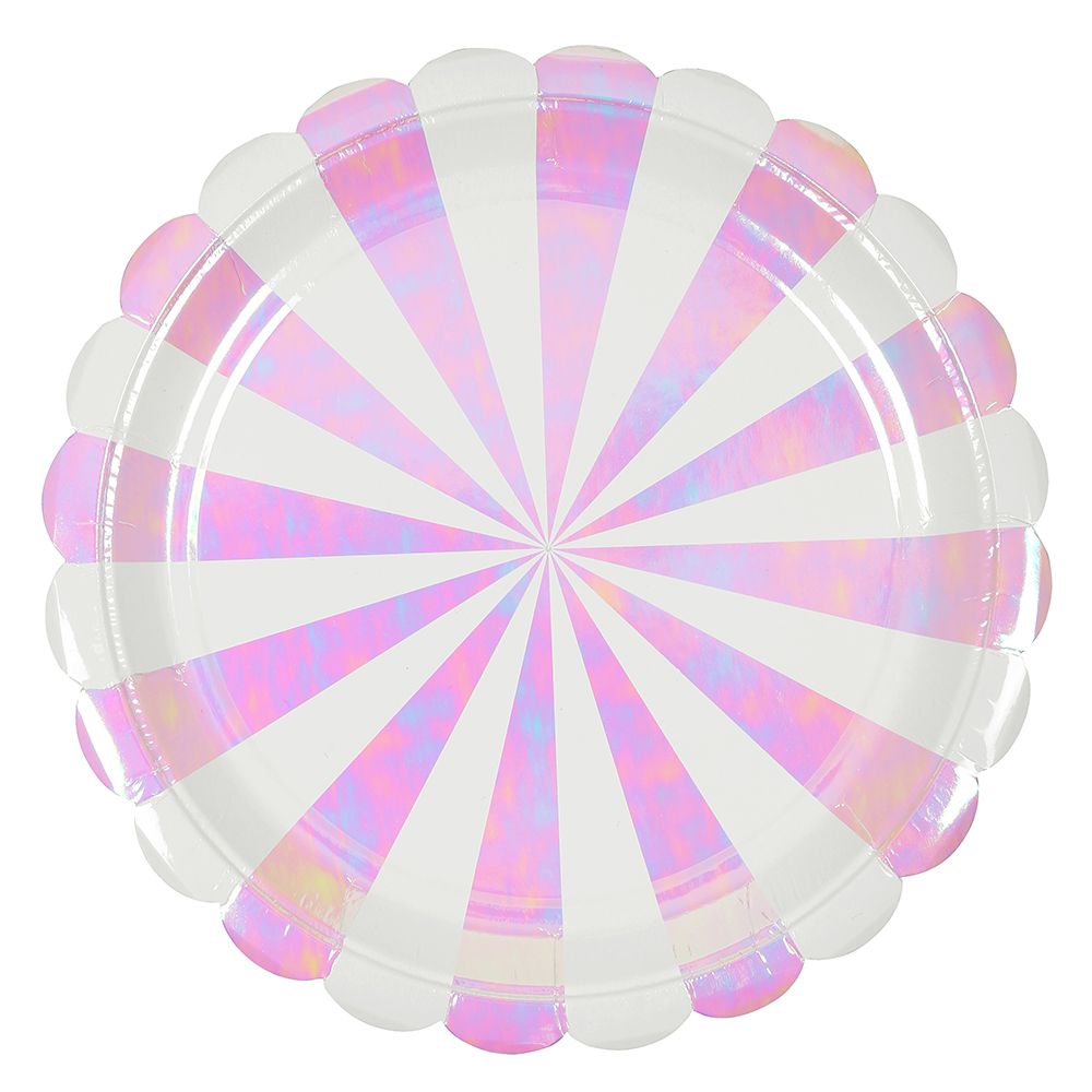 Meri Meri - Iridescent Striped Plates 8pcs - Large