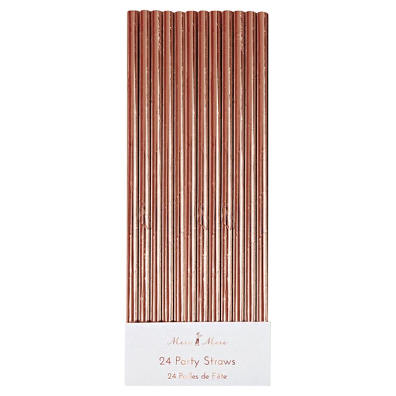 Meri Meri - Rose Gold Foil Party Straws