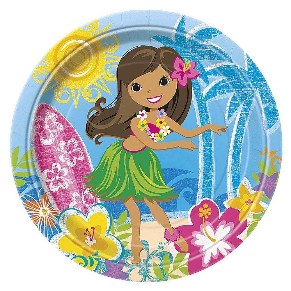 Unique - Hula Beach Party Plates 9" Pack of 8