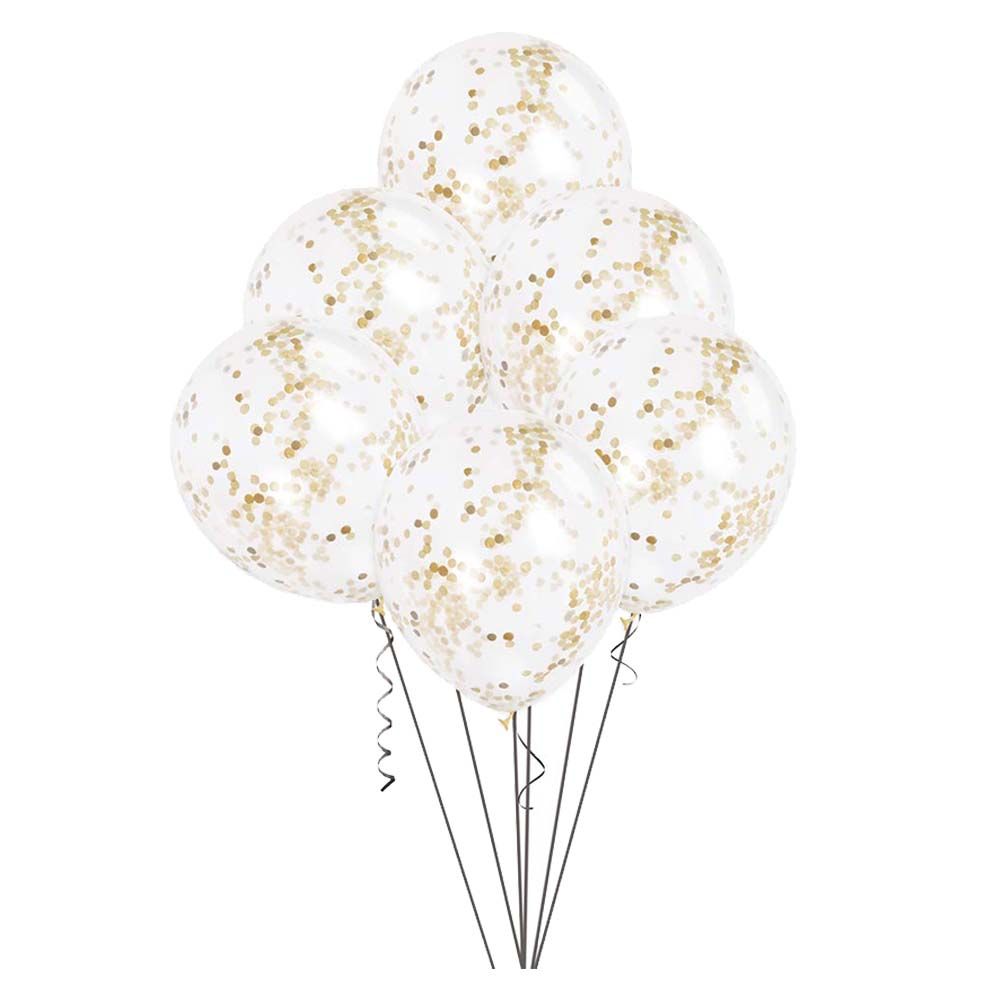 Unique - Gold Confetti Balloon Pack of 6