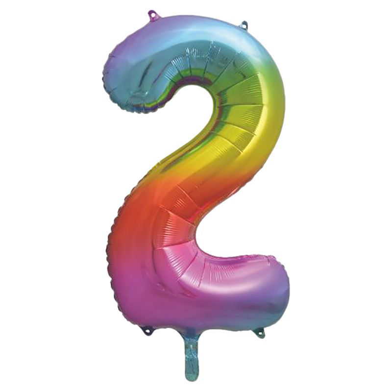 Unique - Giant Rainbow Number 2 Foil Balloon 34