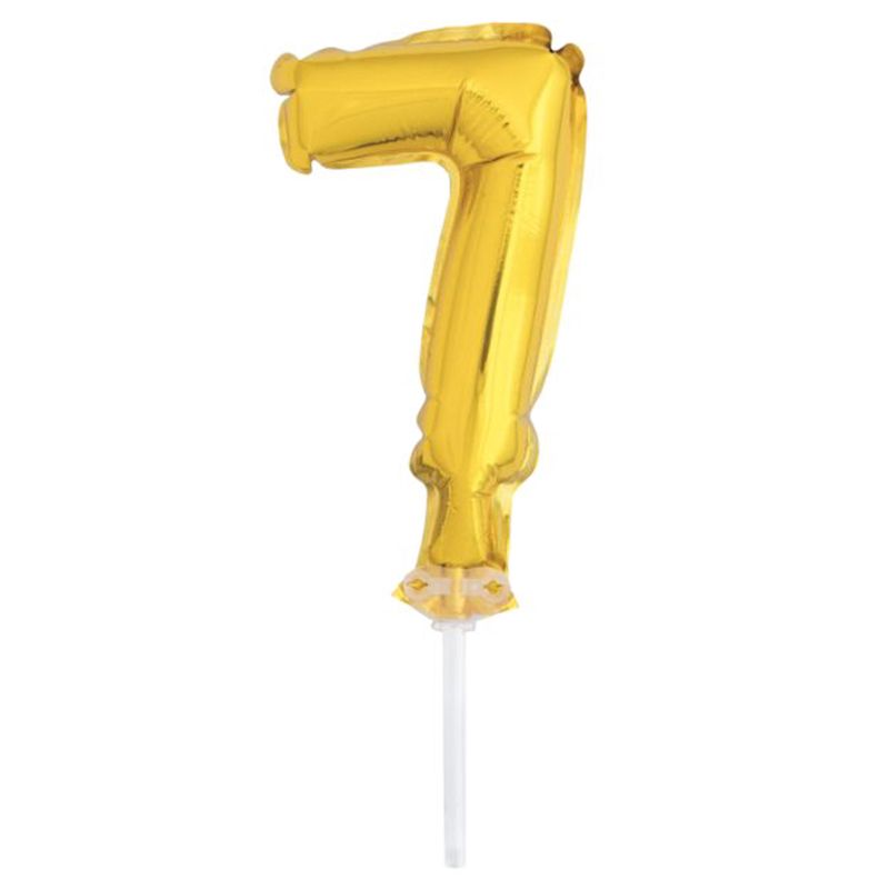 Unique - 5" Gold Foil Balloon Cake Topper - 7