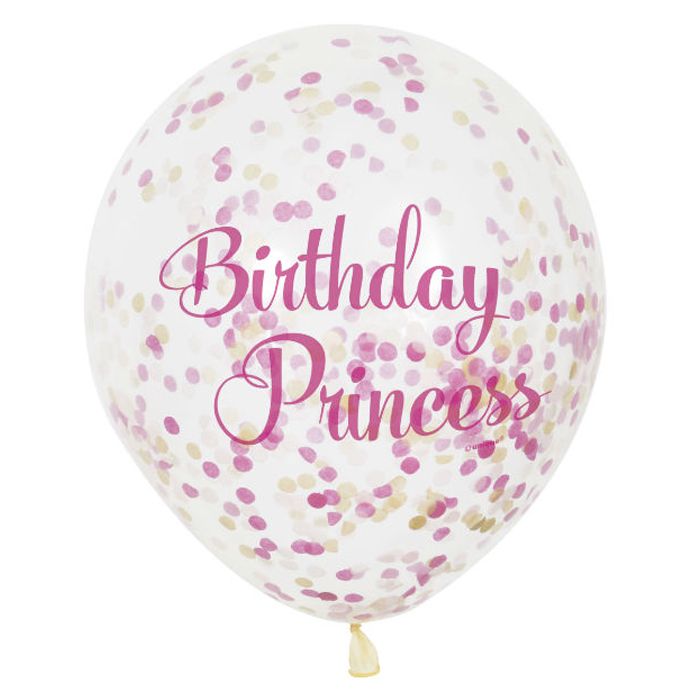 Unique - Pink Princess Confetti Balloons