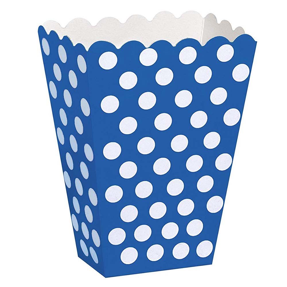 Unique - Polka Dot Treat Boxes Pack of 8 - Royal Blue