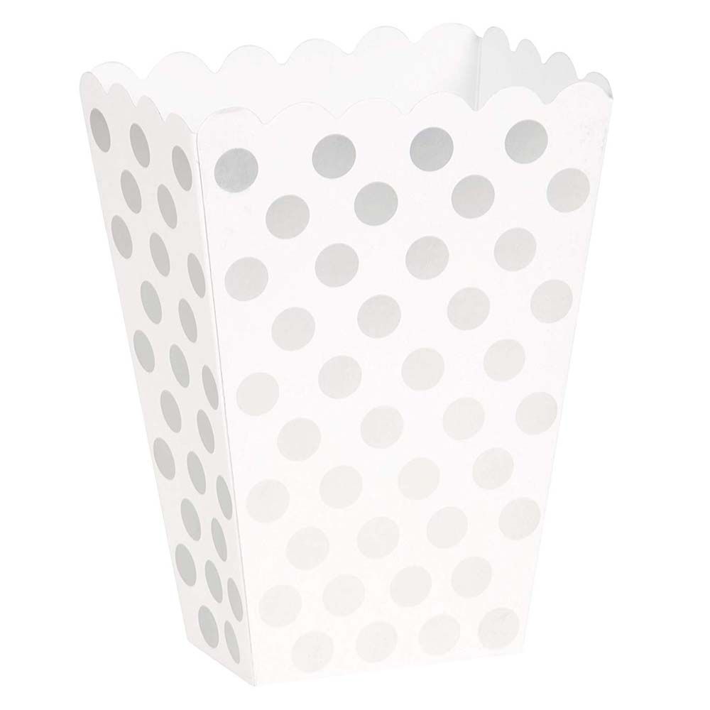 Unique - Polka Dot Treat Boxes Pack of 8 - Silver