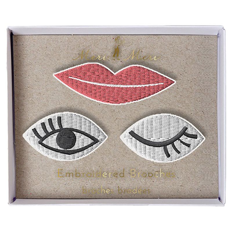 Meri Meri - Eyes & Lips Brooches - 3 Pcs