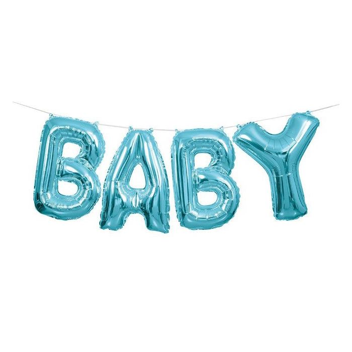 Unique - Blue Baby Balloon Banner Kit