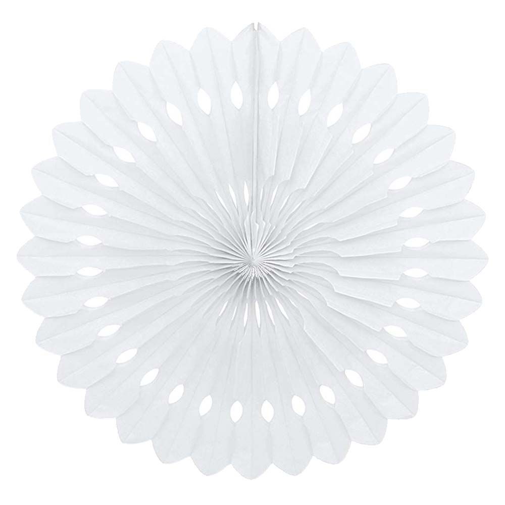 Unique - Tissue Paper Fan Decoration - White