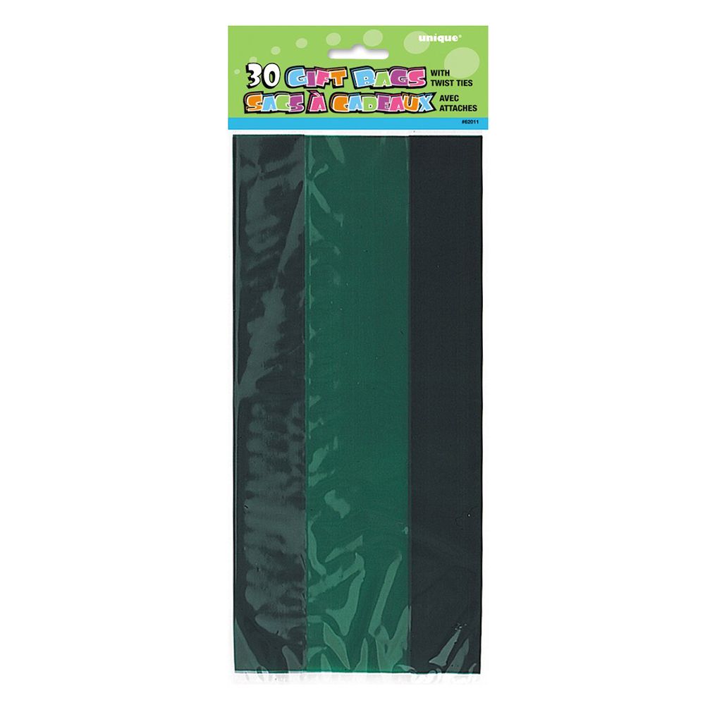 Unique - Cello Bags Pack of 30 - Forest Green