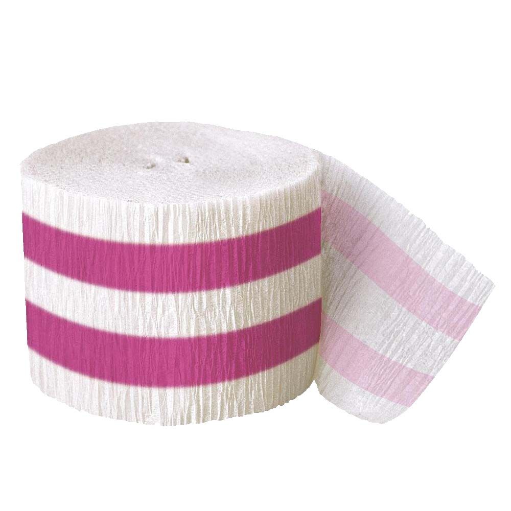 Unique - Striped Party Streamers - Hot Pink